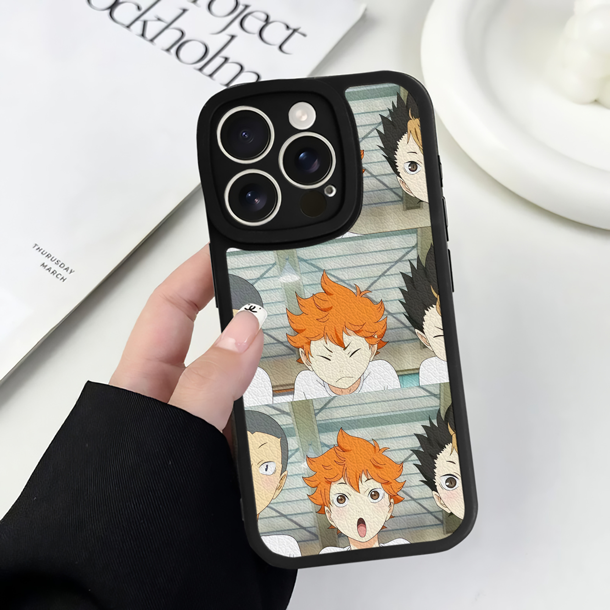 （画像用） ハイキュー!! Haikyu!! 【iPhone 16シリーズ対応】シリコンスマホケース（レザー調） 材質：シリコン